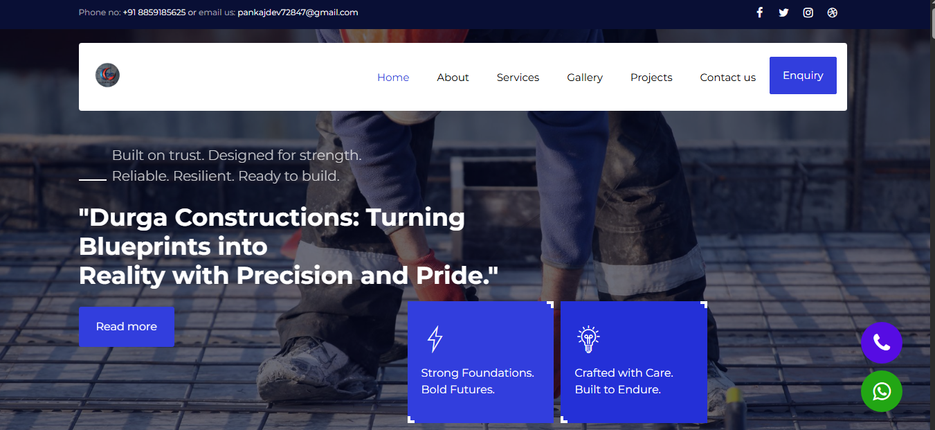 Durga Construction Dynamic Cover Graphics